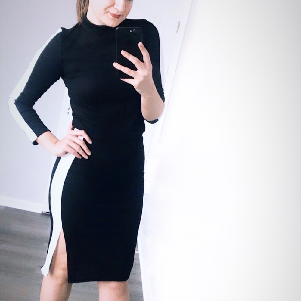 Black white pencil skirt and top co-ord set